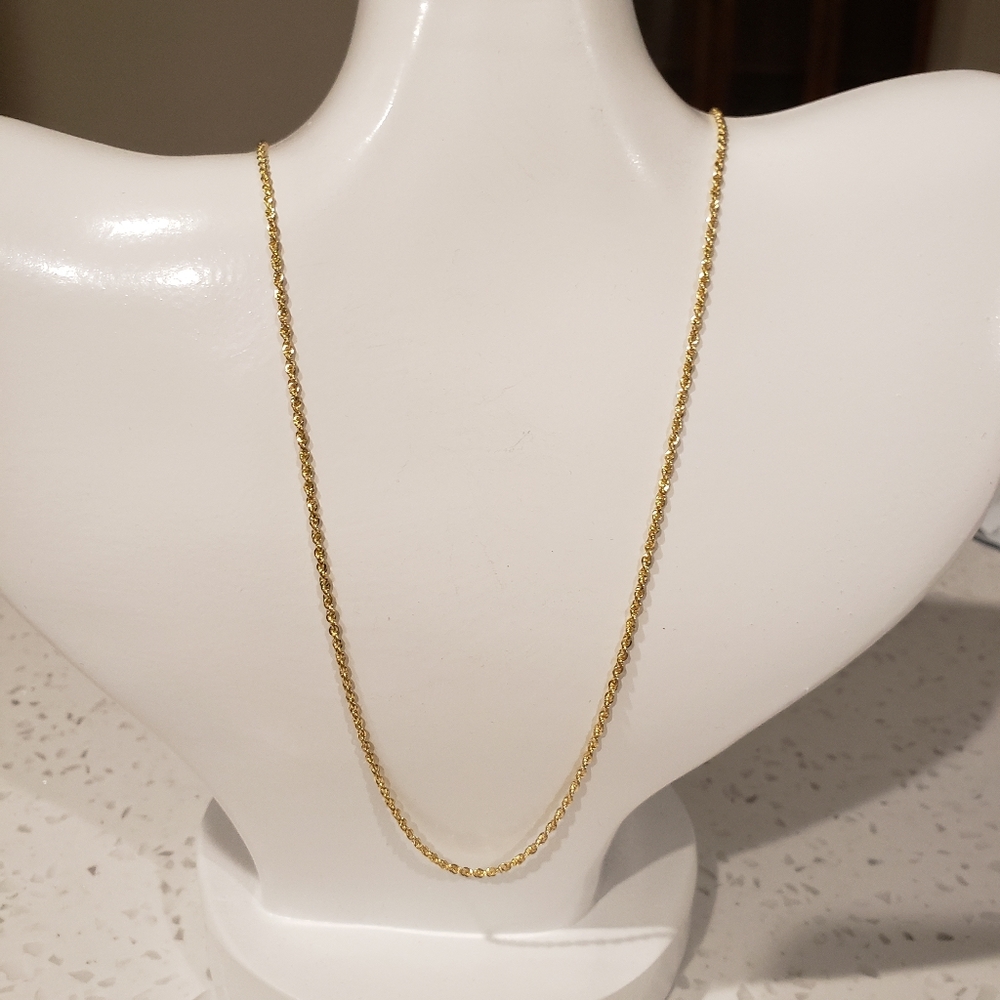 10k Yellow Gold Rope Chain Necklace